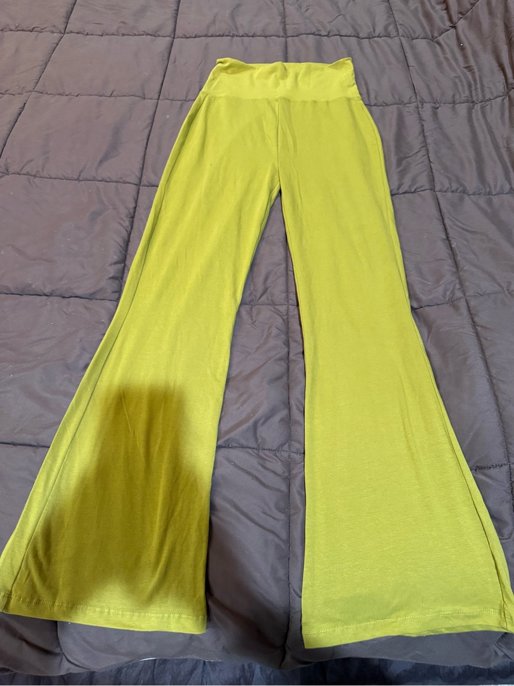 Zenana Outfitters Lime Green Flared Leggings
